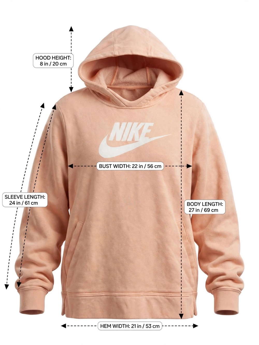 Nike Pink Hoodie with White Swoosh - Picture 4 of 4